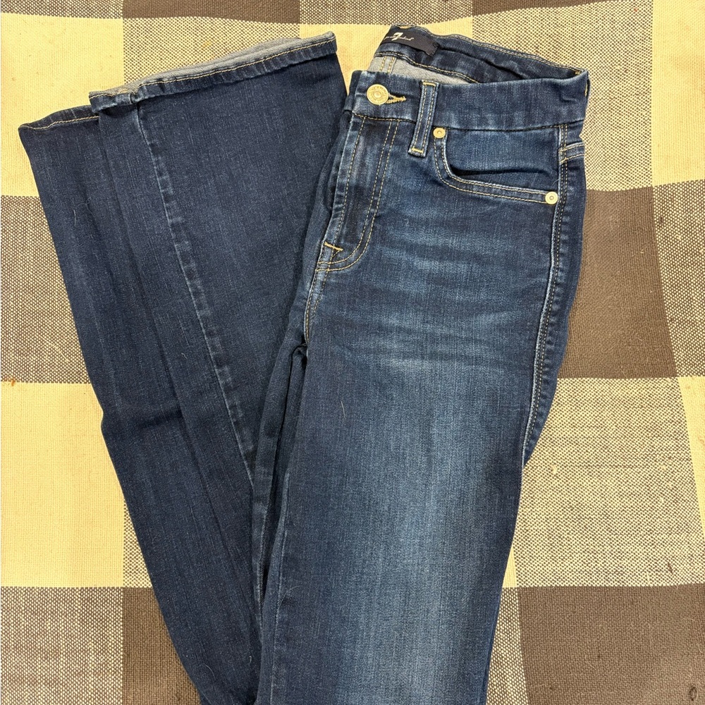 7 For All Mankind Dark Blue Boot Cut Jeans